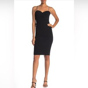 Love By Design XS Black Cross Front Midi Dress